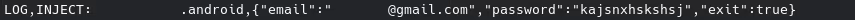 Logging of captured credentials from the overlay attack