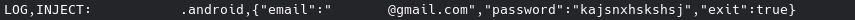 Logging of captured credentials from the overlay attack