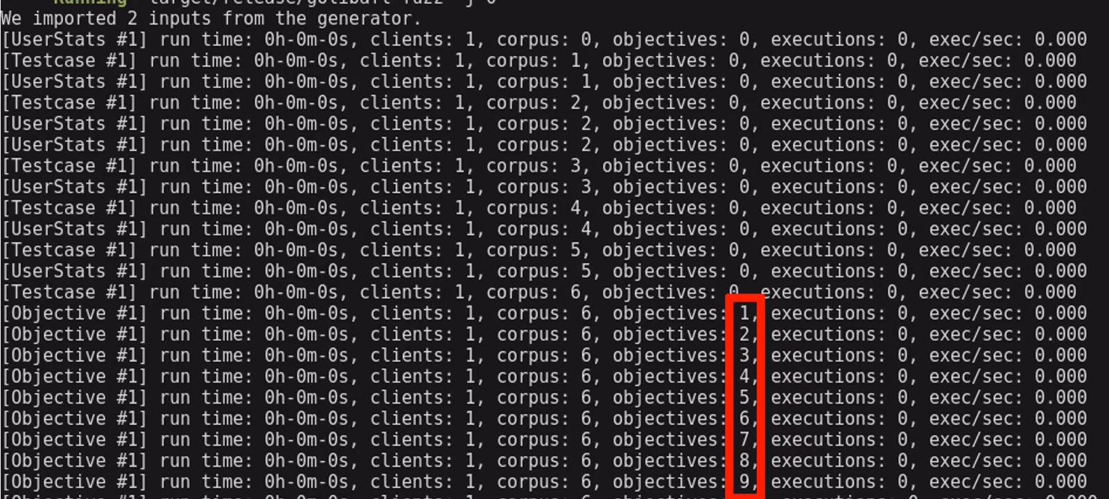 LibAFL, single process, laptop, GOGC=off, master branch