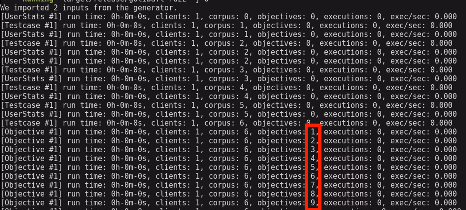 LibAFL, single process, laptop, GOGC=off, master branch