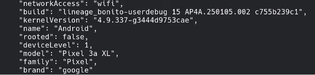 Application sending data to its server, reporting device as not identified as rooted