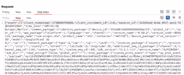 Gzip data sent to Kuaishouzt