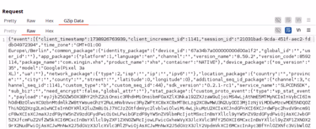 Gzip data sent to Kuaishouzt